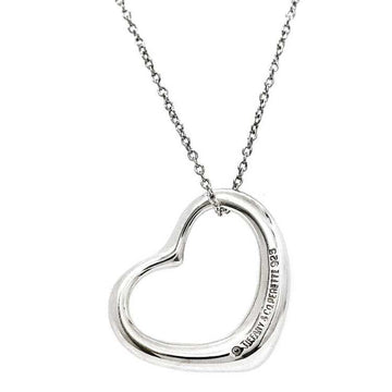 TIFFANY Open Heart Necklace Silver Elsa Peretti Ag 925 &Co. 22mm Women's Pendant