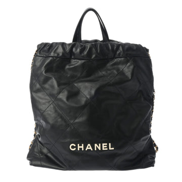 CHANEL 22 Large Backpack White Black AS3313 Women's Calf Backpack/Daypack