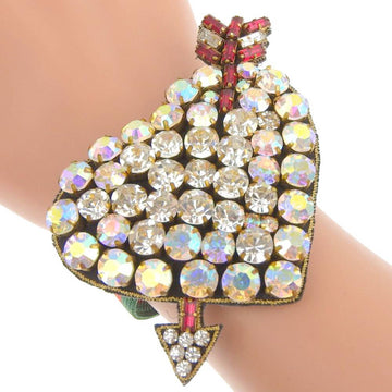 GUCCI pierced heart bracelet rhinestone crystal arrow luxury