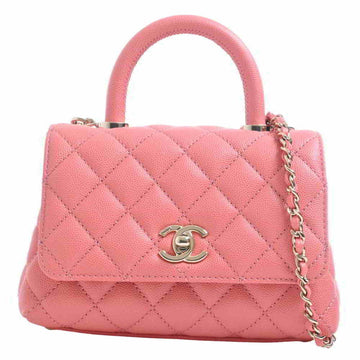 Chanel Caviar Skin Coco Handle 22 Handbag Pink