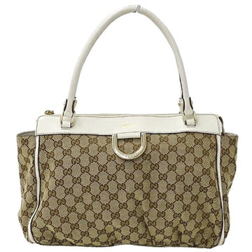 GUCCI bag ladies tote abby GG canvas brown beige white 189831
