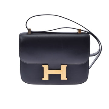 Hermes Constance 23 black D engraved (around 2019) ladies box calf shoulder bag