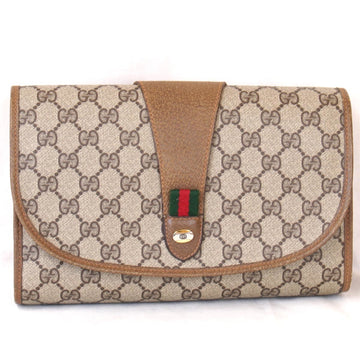 GUCCI 89-01-030 Clutch bag leather brown ladies