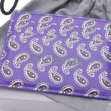 BALENCIAGA card case paisley leather purple x multicolor unisex