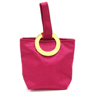 CELINE Pouch Pink 100% Polyester Circle Women's