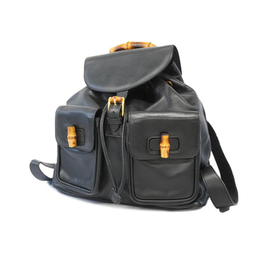 Gucci Bamboo Rucksack 003 2058 0016 Women's Leather Backpack Black