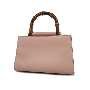 Gucci Handbag Bamboo 470271 Leather Pink Gold Metal