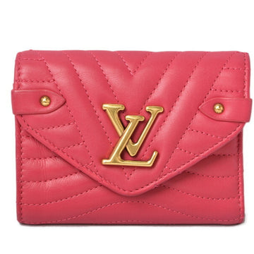 LOUIS VUITTON Wallet Trifold New Wave Compact Women's Leather Freesia M63821