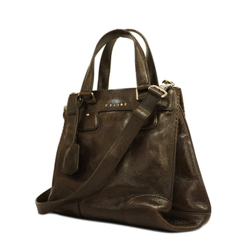 CELINEAuth  2way Bag Women's Leather Handbag,Shoulder Bag Dark Brown
