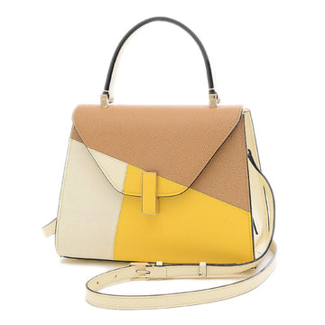 VALEXTRA Iside Mini Handbag Leather Beige/Ivory/Yellow