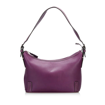 Burberry Nova Check One Shoulder Bag Purple Leather Ladies BURBERRY