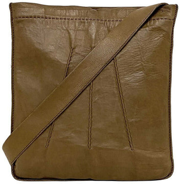 Hermes Toudou F-14169 Men,Women,Unisex Leather Pochette,Shoulder Bag Brown,Silver