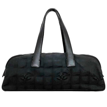 CHANEL Boston Bag Black New A15828 Cocomark Nylon Leather 6th  Nutra Horizontal Ladies