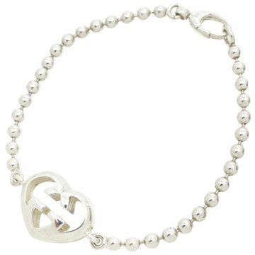 GUCCI Bracelet Love Brit Interlocking G Heart Ag925 SV925 Silver Size 18cm 246575 Ball Chain YY-12972