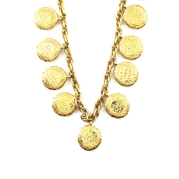 Chanel mademoiselle Coco logo necklace gold vintage accessories