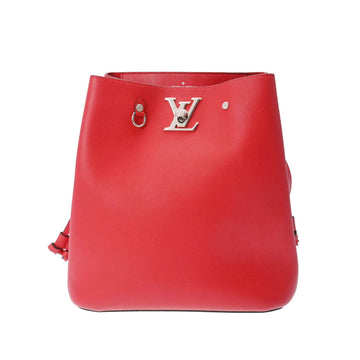 LOUIS VUITTON Lock Me Bucket Red M54679 Women's Leather Shoulder Bag