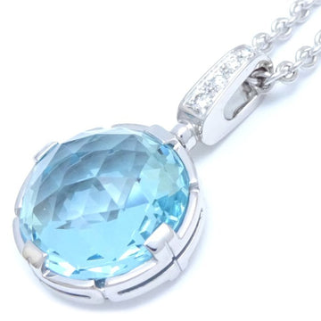 BVLGARI Parentesi Cocktail Necklace Blue Topaz Diamond K18WG White Gold 291189