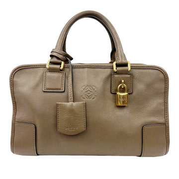 Loewe Amazona 28 Leather Brown Gold Hardware Handbag Ladies