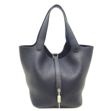 Hermes Picotin Lock Eclat MM A Engraved 2017 Women's Handbag Taurillon Clemence Bleu Nuit/Blue Electric