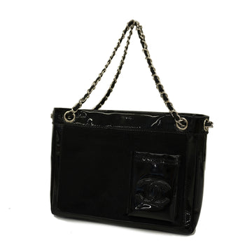 CHANELAuth  Chain Handle Women's Leather Handbag Black