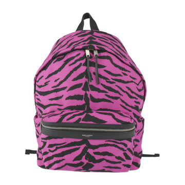 SAINT LAURENT Miami Zebra rucksack daypack 534967 canvas leather pink black silver hardware backpack