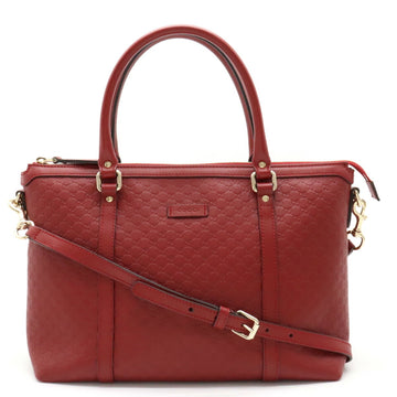 GUCCI Micro sima Tote Bag Shoulder Leather Red 449656