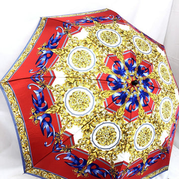 VERSACEGIANNI  Gianni  Folding Umbrella Rain 58cm 8 Ribs Red Gold Blue Multicolor Made in Japan Whole Pattern Logo Gear Women's IT6I4PFH34US RYB8880M