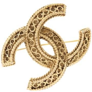 Chanel Cocomark Vintage 1108 Gold Plated Women's Brooch A-Rank