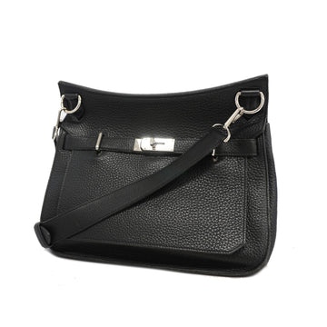 Hermes Gypsiel 34 L Stamped Taurillon Clemence Leather Shoulder Bag Black