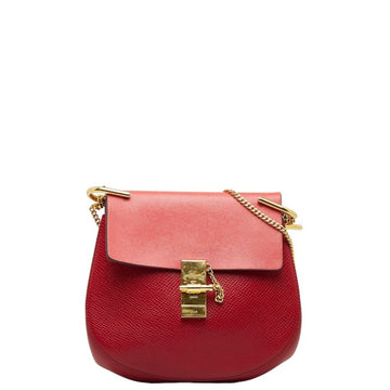 CHLOeChloe  Drew Chain Shoulder Bag Red Leather Women's