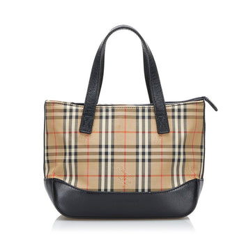 Burberry Nova Check Mini Handbag Brown Canvas Leather Ladies BURBERRY