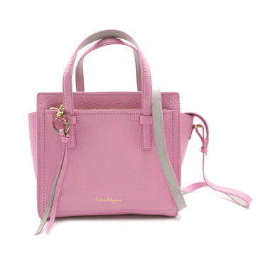 SALVATORE FERRAGAMO Amy 2way Shoulder Bag Pink leather 21F478