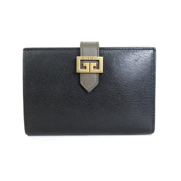 GIVENCHY bi-fold wallet leather black x gray unisex