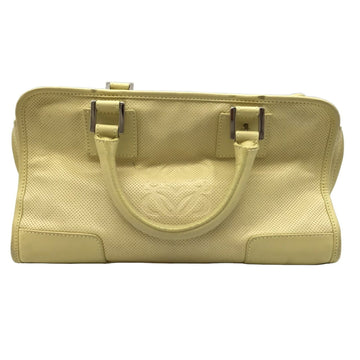 Loewe Amazona 28 Boston Bag Handbag Punching Leather Yellow Ladies Present Gift