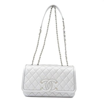 Chanel coco mark chain shoulder bag caviar skin women's