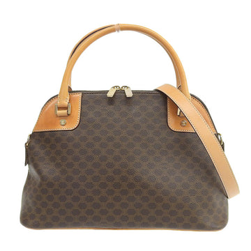 Celine Bag Ladies Shoulder Handbag 2way Macadam PVC Leather Brown