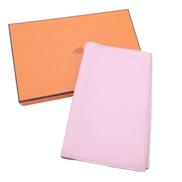 HERMES Notebook Cover Light Pink Leather Agenda Women's
