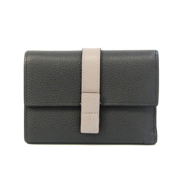 LOEWE SMALL VERTICAL WALLET C660S86X01 Women's Leather Wallet [tri-fold] Black,Gray,Gray Taupe