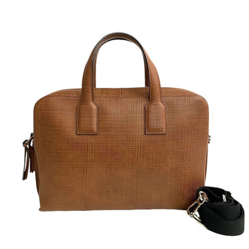 LOEWE Anagram Leather 2way Handbag Bag Shoulder Storage Brown 34403