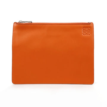 LOEWE Anagram Pouch Leather Women's Orange