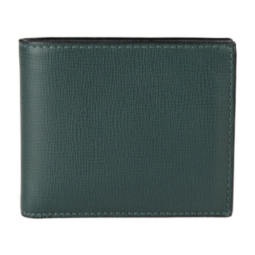 VALEXTRA Bifold Wallet Leather Green Billfold Short Card Case