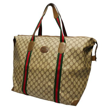 OLDGUCCI Old Gucci Collection Big Tote Bag Boston Unisex Large Size GG Pattern Interlocking G Sherry Line Pigskin Brown Beige