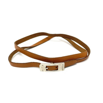HERMES Kelly Ardion Choker Triple Bracelet Accessory SS/Leather Unisex Light Brown