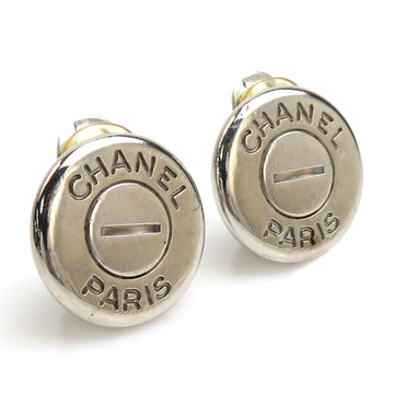 CHANEL earrings metal silver ladies