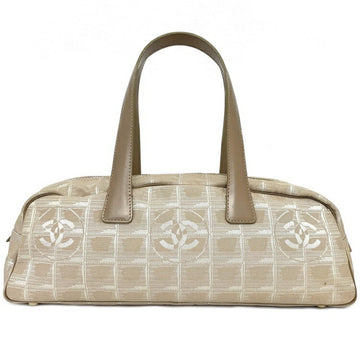 Chanel Boston Bag Beige New Travel Line A15828 Neutra Canvas Nylon Leather 8s CHANEL Handbag Ladies