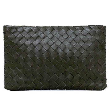 BOTTEGA VENETA Clutch Bag Gray Gold Maxi Intrecciato Leather GP  Handbag Pouch Ladies Compact