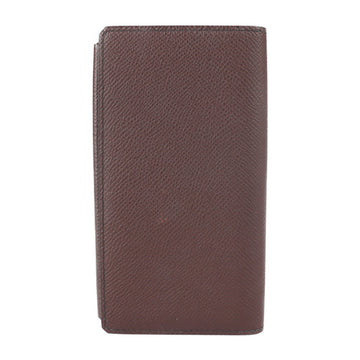 HERMES Etui Smart Classic Other Accessories Vaux Epsom Brown Navy Notebook Type Smartphone Case Card A Engraved