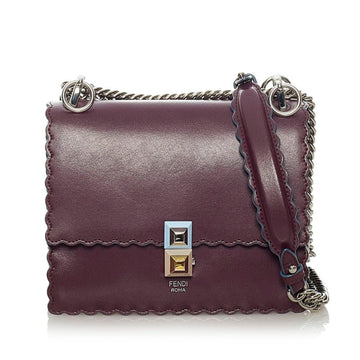 Fendi Canai Chain Shoulder Bag 8M0381 Purple Leather Ladies FENDI