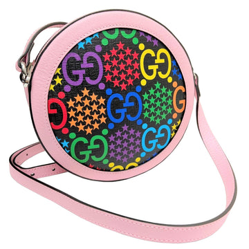 Gucci GG psychedelic mini round bag ladies shoulder 603938 PVC leather multicolor