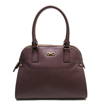 SALVATORE FERRAGAMO Handbag Gancio Purple Gold Leather